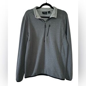 Marmot Men's Charcoal Gray Fleece Grid 1/2 Zip Winter Sweater- Size Medium
